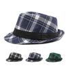 Клетчатая джазовая шляпа для мужчин, весна-лето, классическая клетчатая шляпа для женщин, британская винтажная панама, шляпа-федора, шляпа джентльмена, кепка с солнцезащитным козырьком
