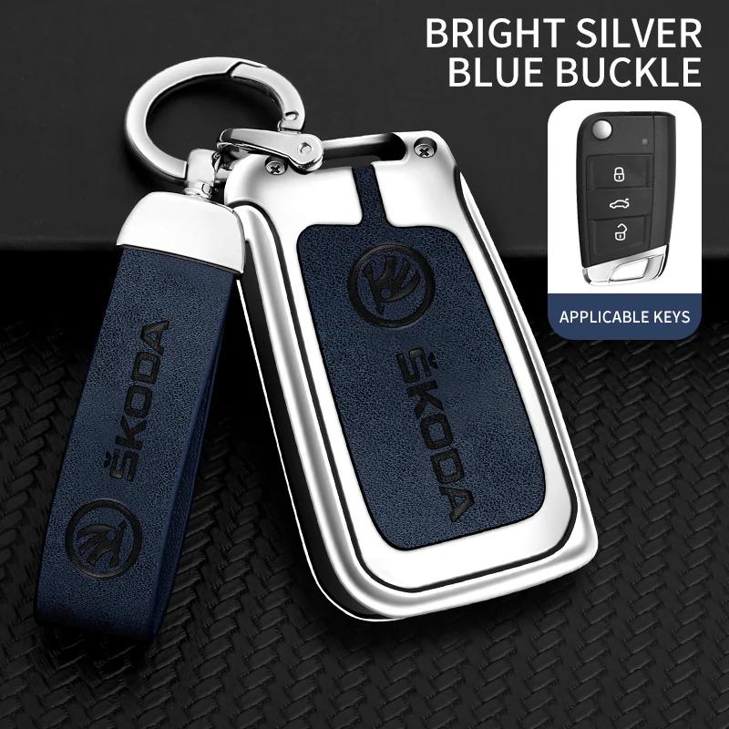 SBNI3 For Skoda Octavia A5 A7 Fabia Superb Kodiaq Karoq Keychain Accessories Car Flip Remote Key Fob Case Cover Protector Holder Shell