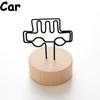 Decor Home Decoration Memo Card Round Wooden Holder Message Left Supporter Photo Frame Picture Clip