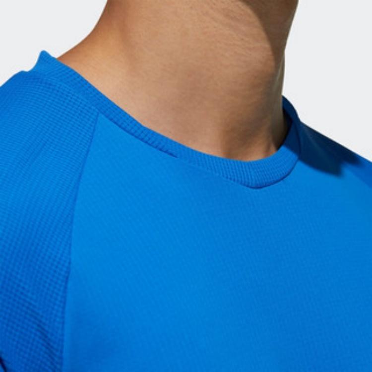 adidas Теннисная футболка H.Rdy Быстросохнущая Дышащая Повседневная Мужская Топы Синяя FK1421