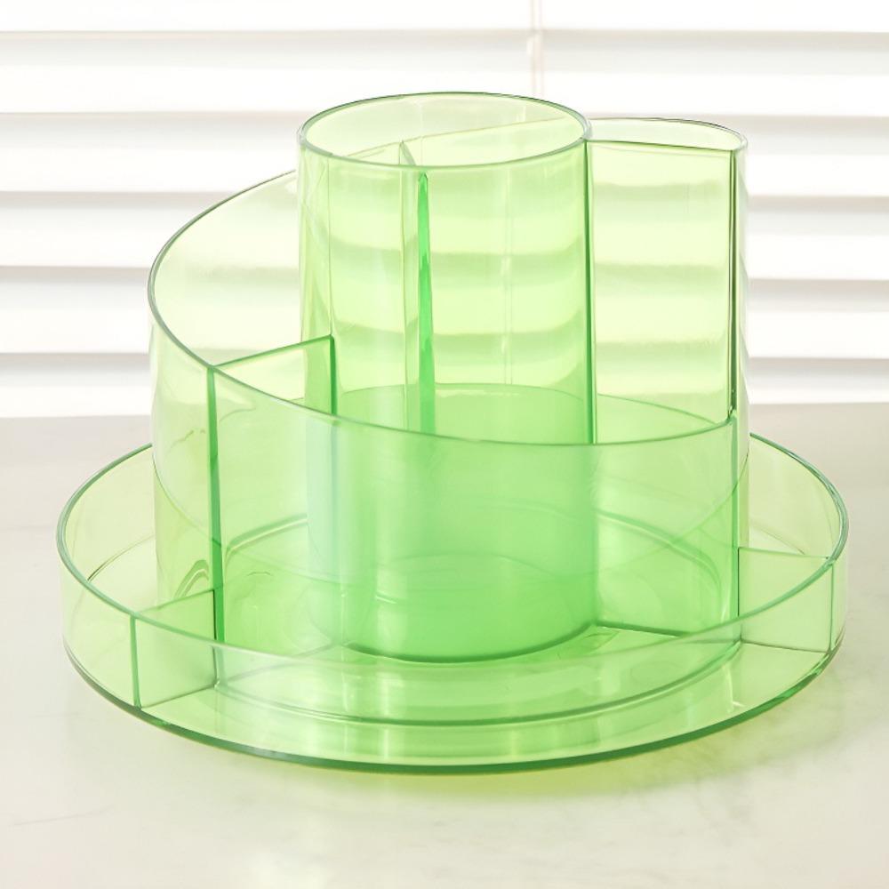 Simple Makeup Brushes Holder 360°Rotating Stationery Organizer Pen Storage Box  Student