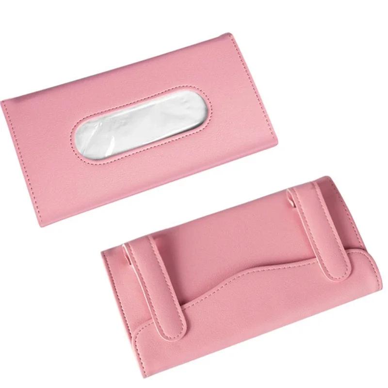Car Tissue Box Sun Visor Seat Back Sunroof Car Tissue Box Bag Hanging Creative Leather Car Interior Supplies