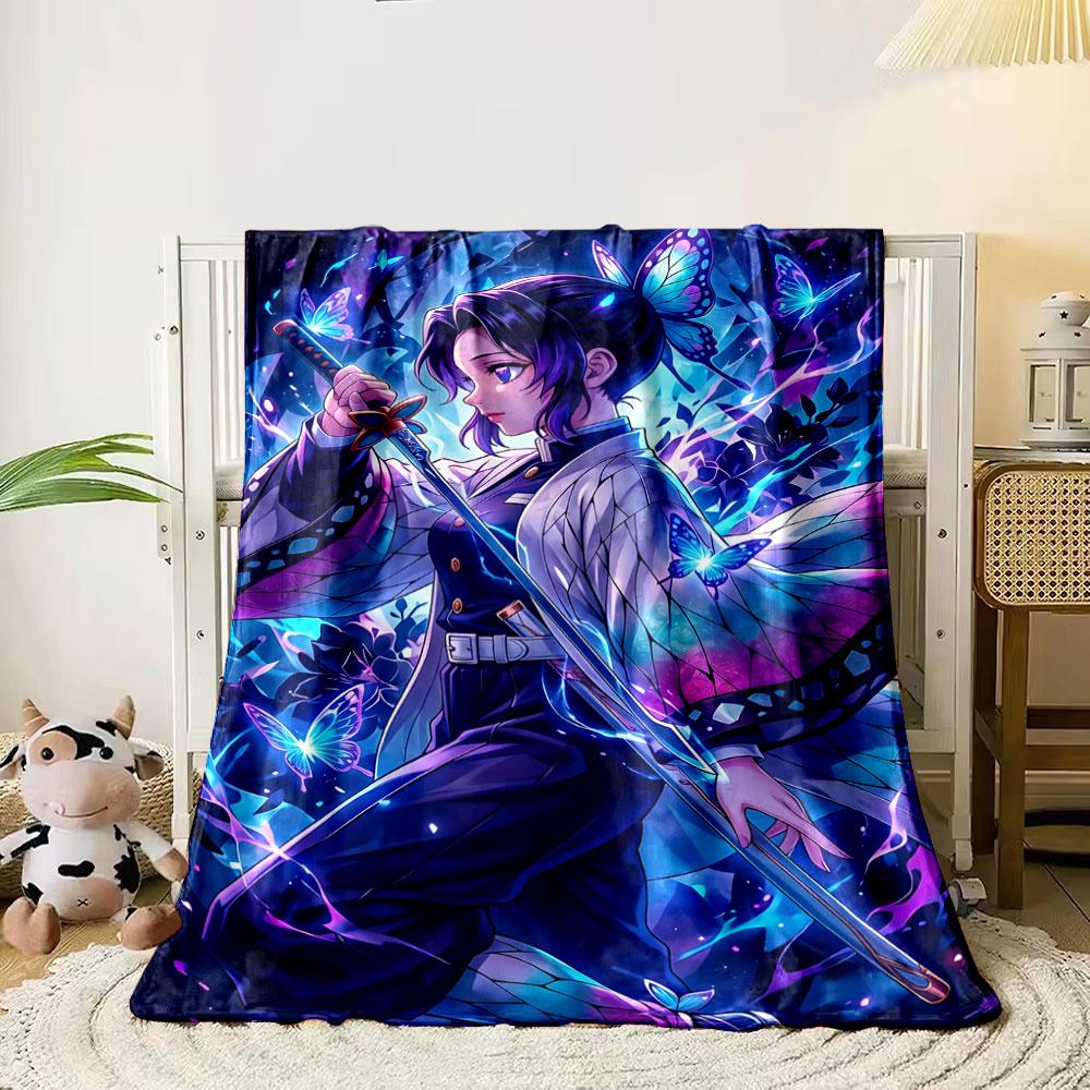 Butterfly-themed design with glowing accents and vibrant blue-purple hues. for all seasons blanket lunch break throw gift