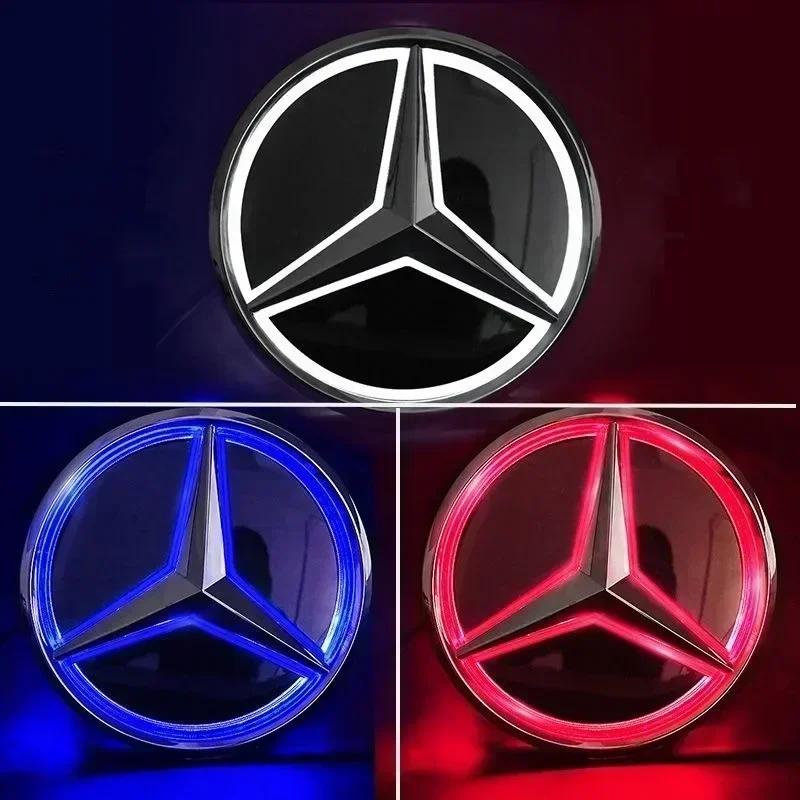 C200 E300 Hot 2026 New For Benz Car Front Grill Logo Light mirror face LED Badge Emblem Luminous Decorative Light For Mercedes B
