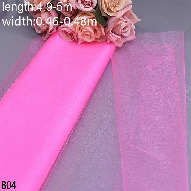 New 5/10m Tulle Wedding Organza Roll Sheer Crystal Organza Fabric for Wedding Decoration Mariage Yarn Birthday Event Party Suppl