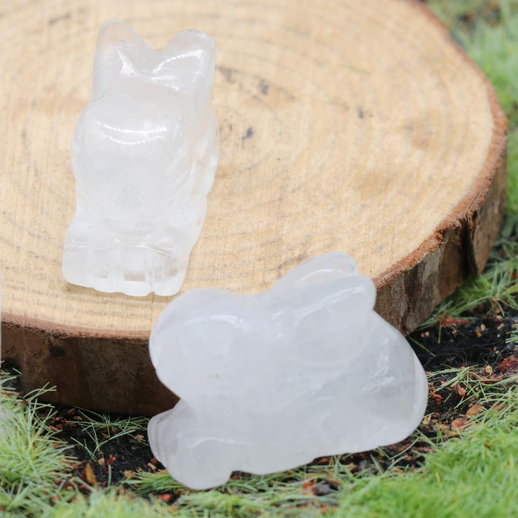 Статуя кролика из натуральных камней, резные фигурки животных, целебные кристаллы, декор для комнаты, драгоценный камень, брелок для рукоделия