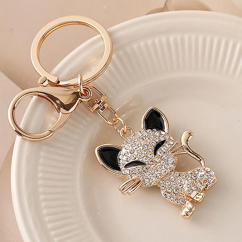 Брелок-подвеска в виде мультяшного животного-кошки с металлическим кольцом для женских сумок и автомобильных ключей, подарок на день рождения