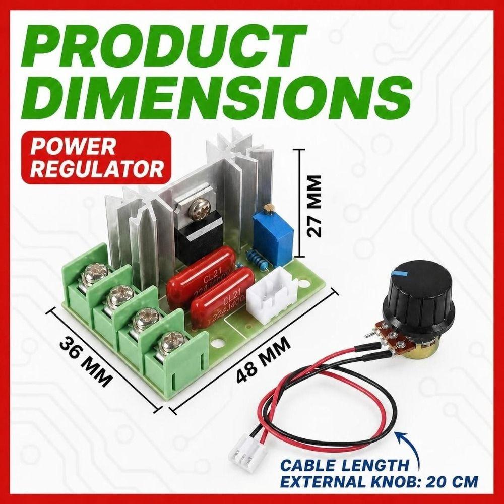 2000W SCR Voltage Regulator with Remote Controller Light Dimmer Switch Multipurpose