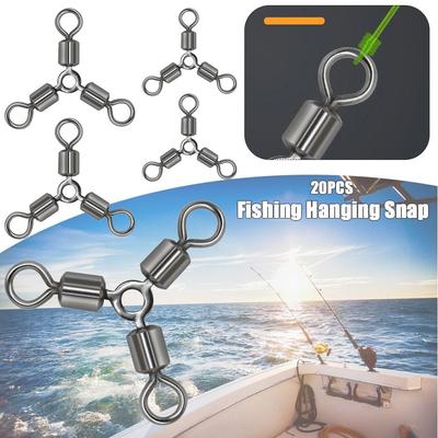 Hot High Quality Durable 3 Way Solid Rings Tackle Fishing Rolling Swivels Connector Bearing