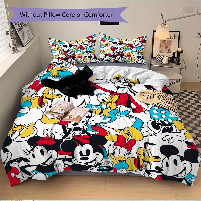 3pcs set Mickey Mouse, Donald Duck, Minnie Mouse Bedding Set with Duvet Cover+Pillowcases, All-Season Polyester, Zipper Closure66