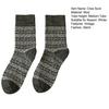 Warm Wool Socks for Men Winter Thermal Thick Crew Socks Vintage Style Retro Pattern Socks for Cold Weather