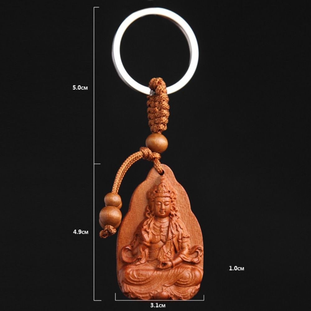 Брелок Авалокитешвара из персикового дерева, брелок с лотосом Шакьямуни, брелок с лотосом Авалокитешвара, подарок
