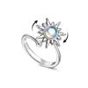 Rotatable Sun Rings For Women Anti Stress Anxiety Fidget Sunflower Sun Star Ring Party Aesthetic Jewelry Gift