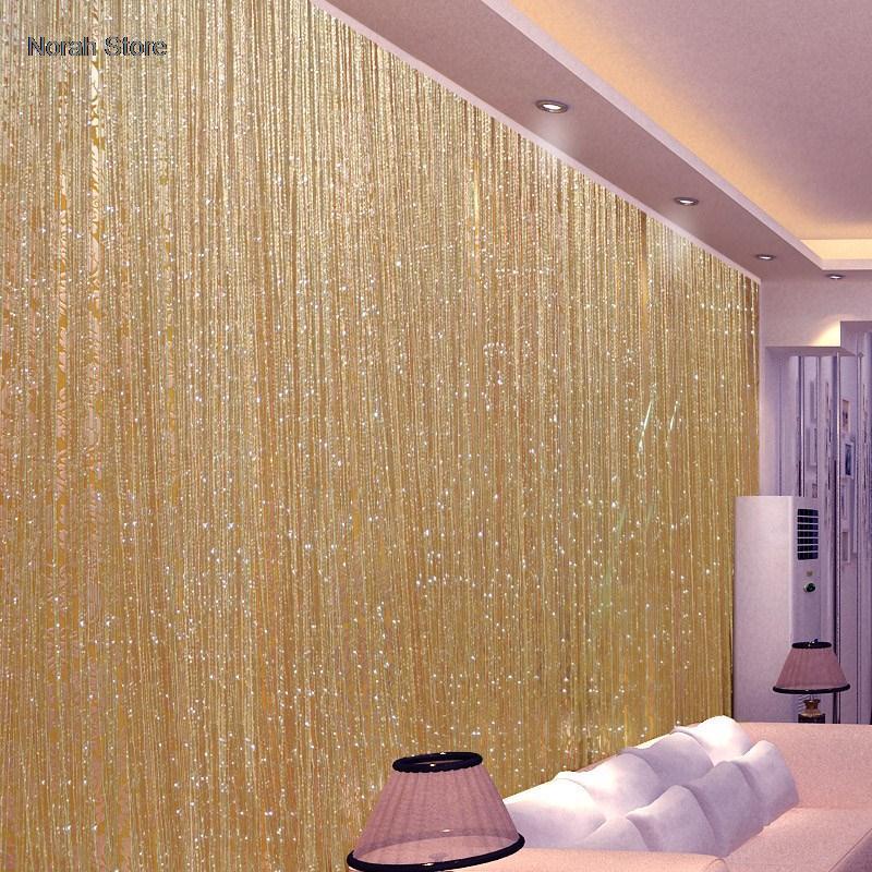 Cheaper Shiny Tassel Silver Line String Curtain 100x200cm Fashion Valance For Living Room Divider Wedding Hotel Home Decoration