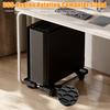 Computer Tower Stand with 4 Locking Caster Wheels Adjustable Heavy Duty Metal Computer CPU Holder Home Office Ventilated PC Tower Cart Floor Stand