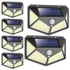Solar Sensor Light [Set of 6, 100 LEDs, 4-Sided Light] with Light & Motion Sensor, 3 Lighting Modes, Solar Powered, IP65 Waterproof, Automatic OnOff,