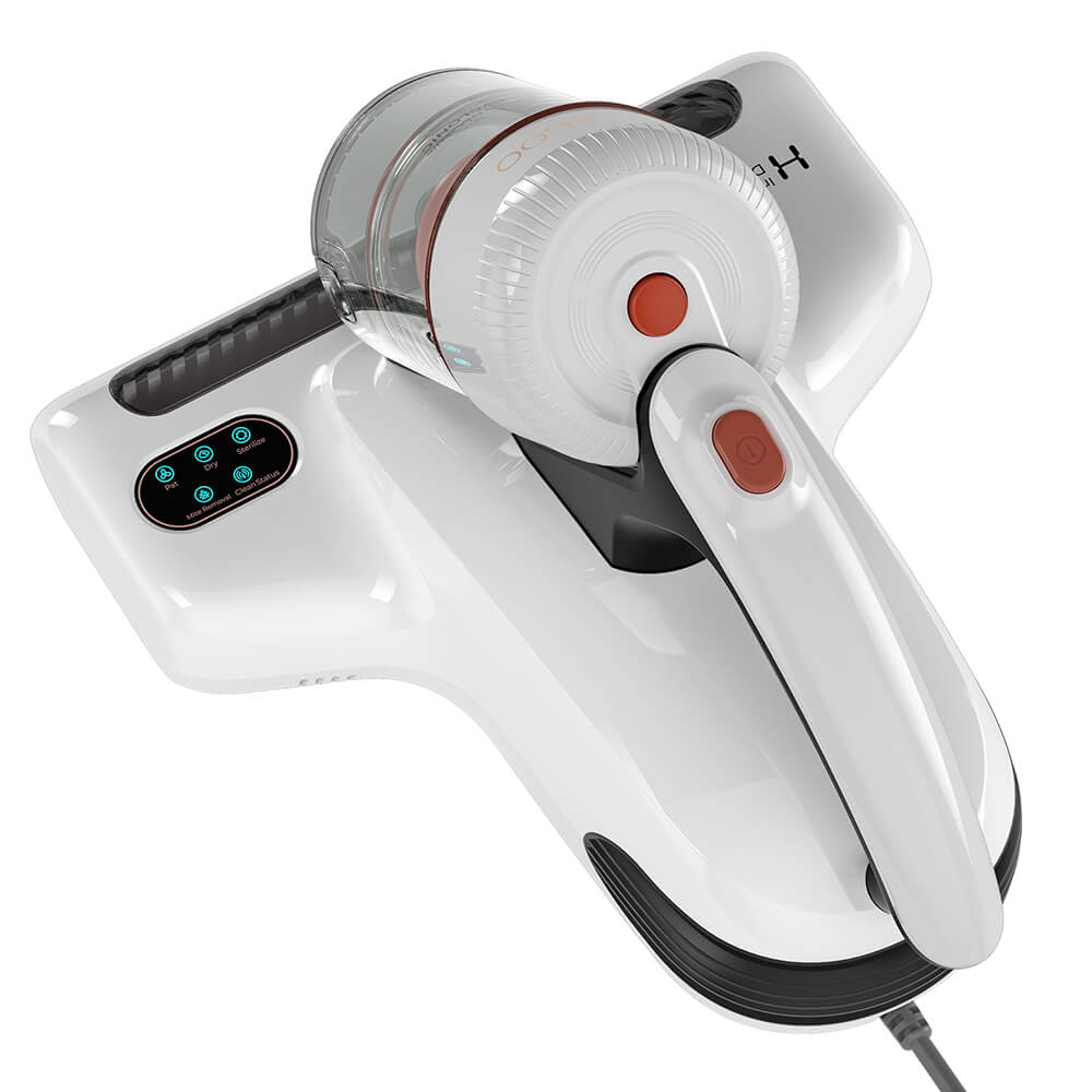 JIGOO Пылесос J200 Dust Mite, пылесос для матрасов, со встроенными двумя насадками, всасывание 13 кПа, УФ-лампа, горячий воздух 60 ℃, светодиодный дисплей