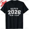 Товары для вечеринки в канун Нового года 2026 С Новым годом Мужская и женская футболка Празднование Нового года Вечеринка Унисекс Летние топы с коротким рукавом