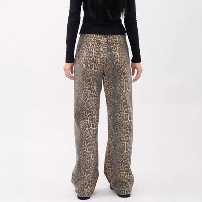 Джинсы женские Design Sense Trendy Old Washed Loose Straight Wide Leg Trousers