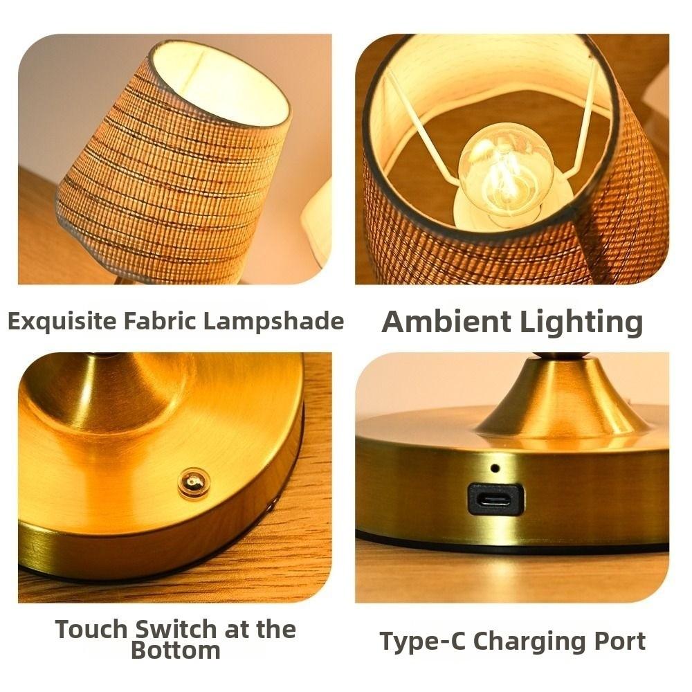 Touch Control LED Table Lamp Nordic Style Gold Bedside Lamp Atmosphere Lamp Restaurant Use