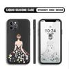 Красивый чехол для телефона с изображением девушки из платья для iPhone 15 14 13 12 11 Samsung Galaxy A12 A52 S24 S23 Xiaomi POCO Redmi, мягкий квадратный жидкий силиконовый чехол