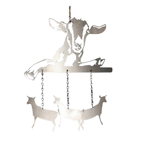 Goat Dachshund Metal Wind Chime Weather-proof Indoor Outdoor Garden Patio Animal Window Hanging Wind Bell Decoration Ornament Pendant Christmas Gifts