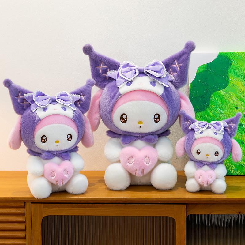 Melody Kuromi Plush Toy With Soft Rabbit Fur For Kids And Collectors