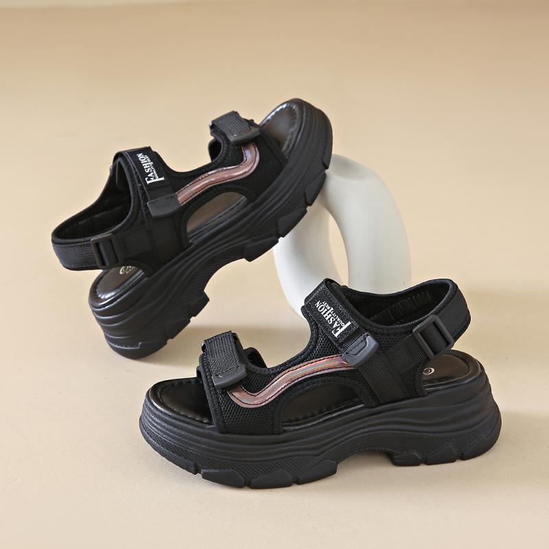 Fashion CRLAYDK Women's Sports Sandals Comfort Platform Ladies Adjustable Strap Shoes Open Toe Walking Casual Beach Dressy Slippers