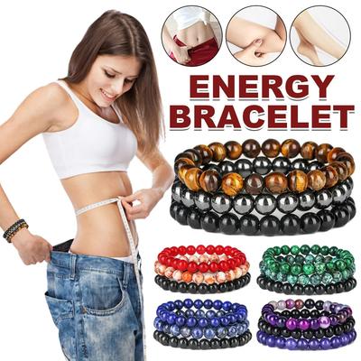 3шт. Браслет из натурального камня 8 мм, родонит, розовый кварц, аметисты, гематит, браслеты для женщин и мужчин, ювелирные изделия