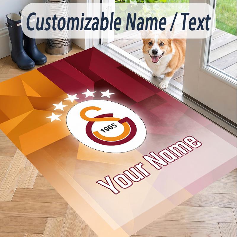 Custom Text Printed Rug Galatasaray FC Non Slip Floor Carpet For Home Room Decor