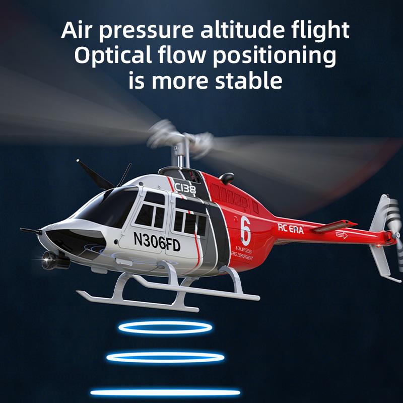 C138 PRO RC Helicopter 2.4G 6-Aixs Gyroscope 6CH Altitude Hold Optical Flow Brushless Remote Control Helicopter Toy VS Brush ERA