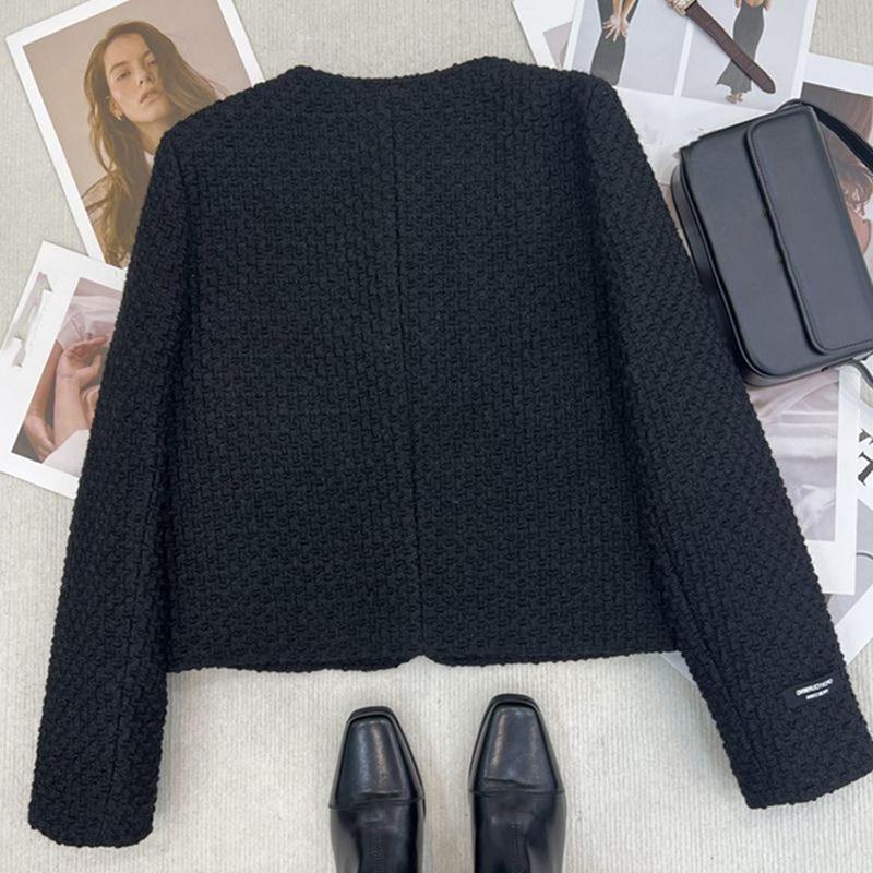 Внутренняя Двубортная Короткая Куртка Осень Зима Элегантная Женская Мода