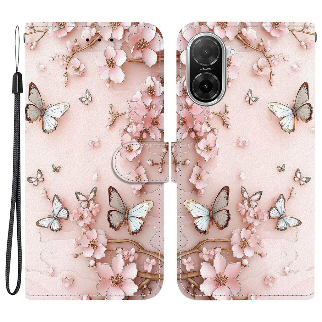 Для Xiaomi Redmi A5 NFC (США) (173,45 мм) Кожаный чехол-кошелек с принтом, подставка, чехол для телефона с ремешком