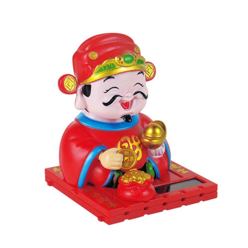 Cartoon Solar Swinging God of Wealth Creative Auto Interior Decoration Car Gadgets