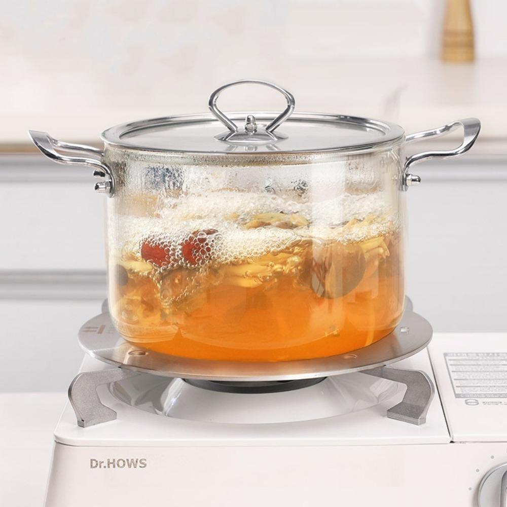 Heat Resistant Clear Cooking Pot Stainless Steel Glass Soup Pot Kitchen Cooking Tools