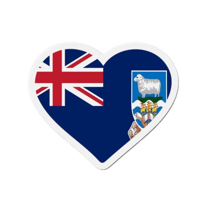 Aimant Coeur Drapeau Îles Malouines - 9 Cm - 50 Pièces
