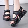Women Summer Platform Roman Sandals Outdoor Dressy Black Open Toe Casual Girl Sport Sandals Plus Size