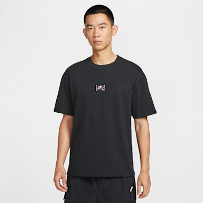 Unisex Nike Sportswear T Shirts Men's Black Crew Neck Moderate