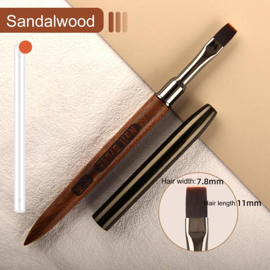 Кисть для ногтей Гибкая мягкая нейлоновая щетина Резной дизайн Деревянная ручка Маникюрный инструмент Многофункциональная квадратная круглая головка Кисть для фототерапии гелем для рисования