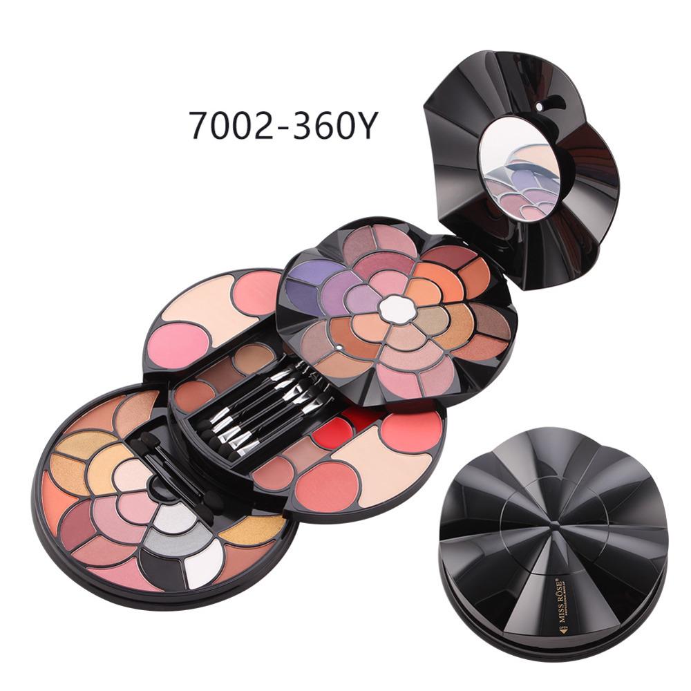 MISS ROSE 64-in-1 Exquisite Girl Set Floral Makeup Case All-in-one Makeup Kits Professional Makeup Eyebrow Powder Eye Shadow Lipstick