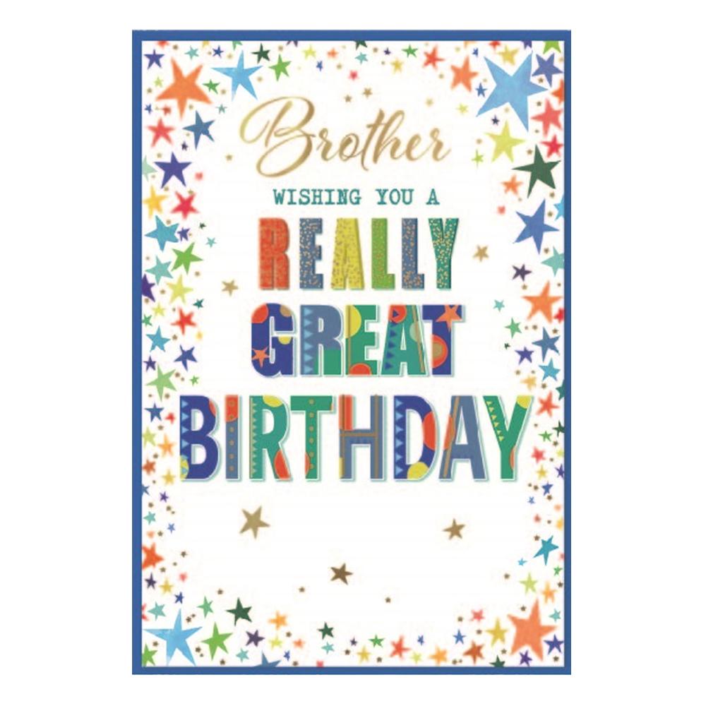 Simon Elvin Brother Wishing You Really Great Birthday Greetings Card (Pack of 6)