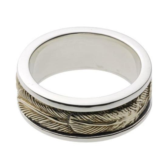 Rolling Feather Ring 925 Silver r0435 Size 17 [Cenote] [Silver Accessory]
