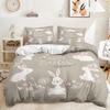 3D Printed Rabbit Bedding Set Cute Animal Down Duvet Cover Pillowcase 2/3 Pieces AU/EU/DE Full Size Soft Home Textile Easter Quilt Cover