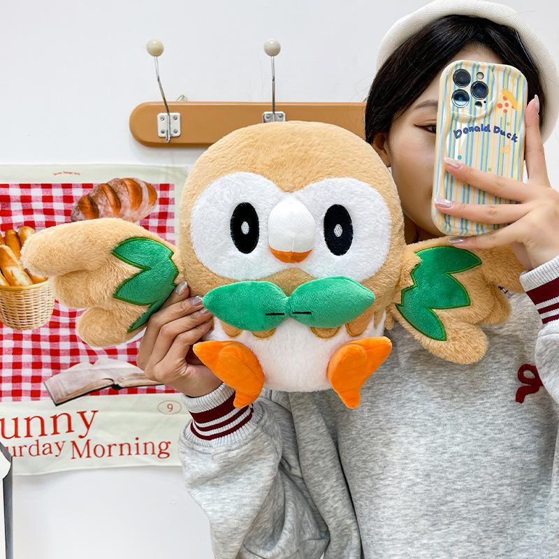 30-50Cm Cute Rowlet Plush Toys Stuffed Doll Cartoon Pokémon Plushie Anime Bird Pillow Xmas Birthday Gift For Kids