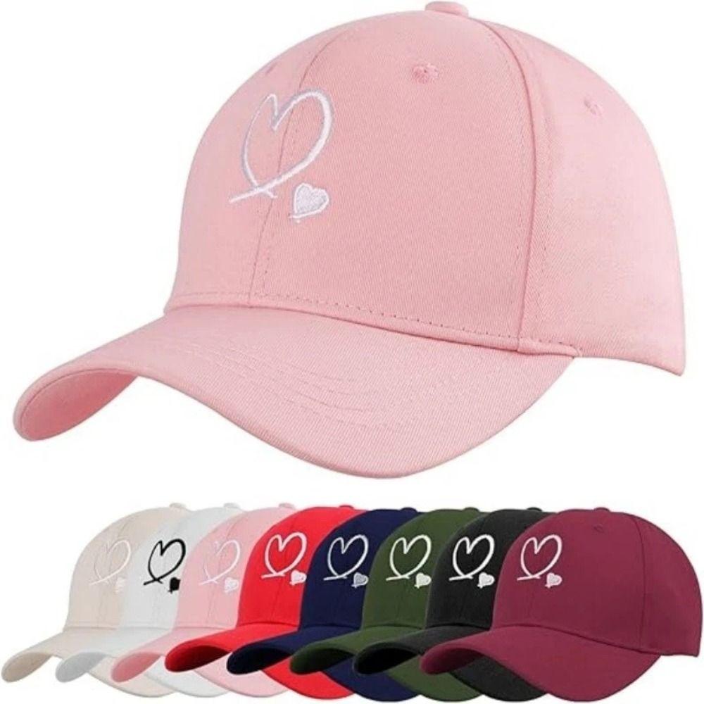 Heart Embroidered Baseball Cap UV Protection Hip Hop Hat Fashion Sun Hat Outdoor