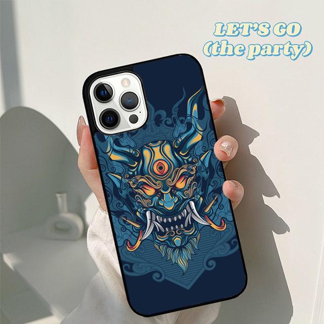 Японский самурайский Демон Они Ханья Чехол для телефона для iPhone 16 15 12 mini 11 13 14 Pro Max SE 2020 6S 7 8 Plus Coque
