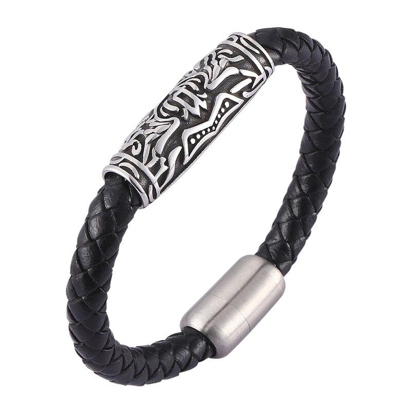 Trendy Leather Bracelet Men Charm Bracelets & Bangles Handmade Jewelry