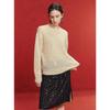 ELLE Women's Sequin Jacquard Round Neck Sweater