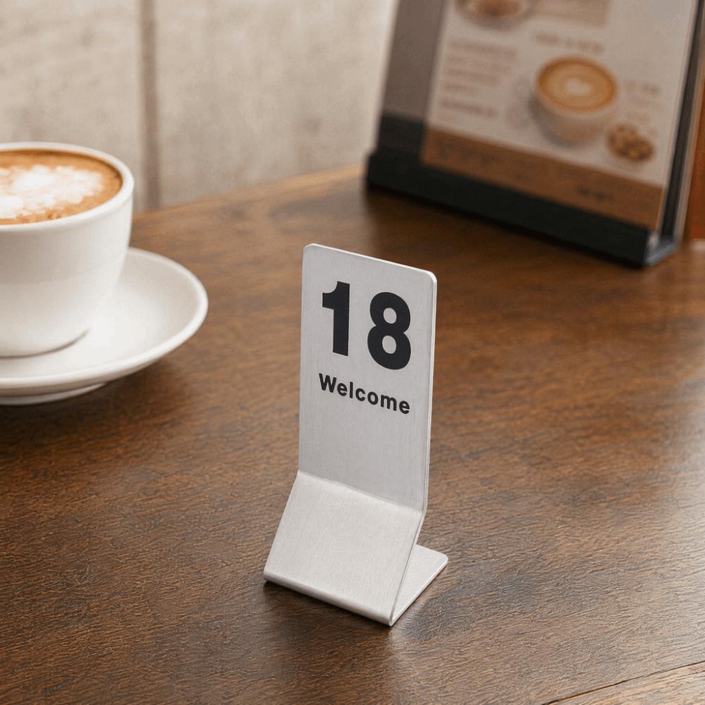 10pcs Stainless Steel Stainless Steel Table Numbers Double Sided Table Number Signs Catering