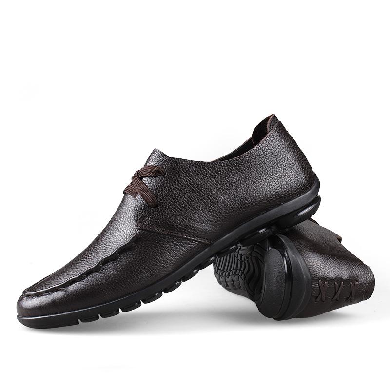 Деловая обувь Мужская повседневная натуральная кожа роскошные оксфорды Мужская британская обувь на плоской подошве для отдыха Мужские мокасины нескользящие для вождения